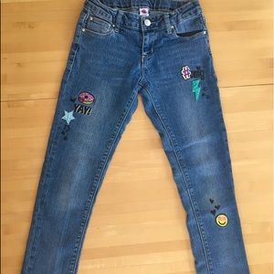 Embroidered girls jeans, Adjustable size:10